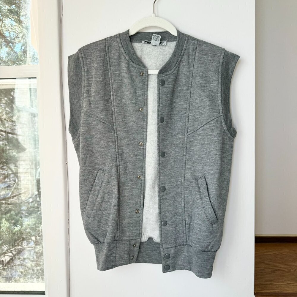 Vintage Gap Sport Sweatshirt Vest Jacket Snap in Grey